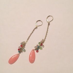 Pink tear drop earrings